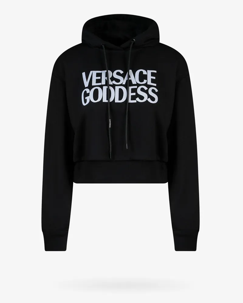 Versace Crop fit cotton sweatshirt -  - gender_Woman Black