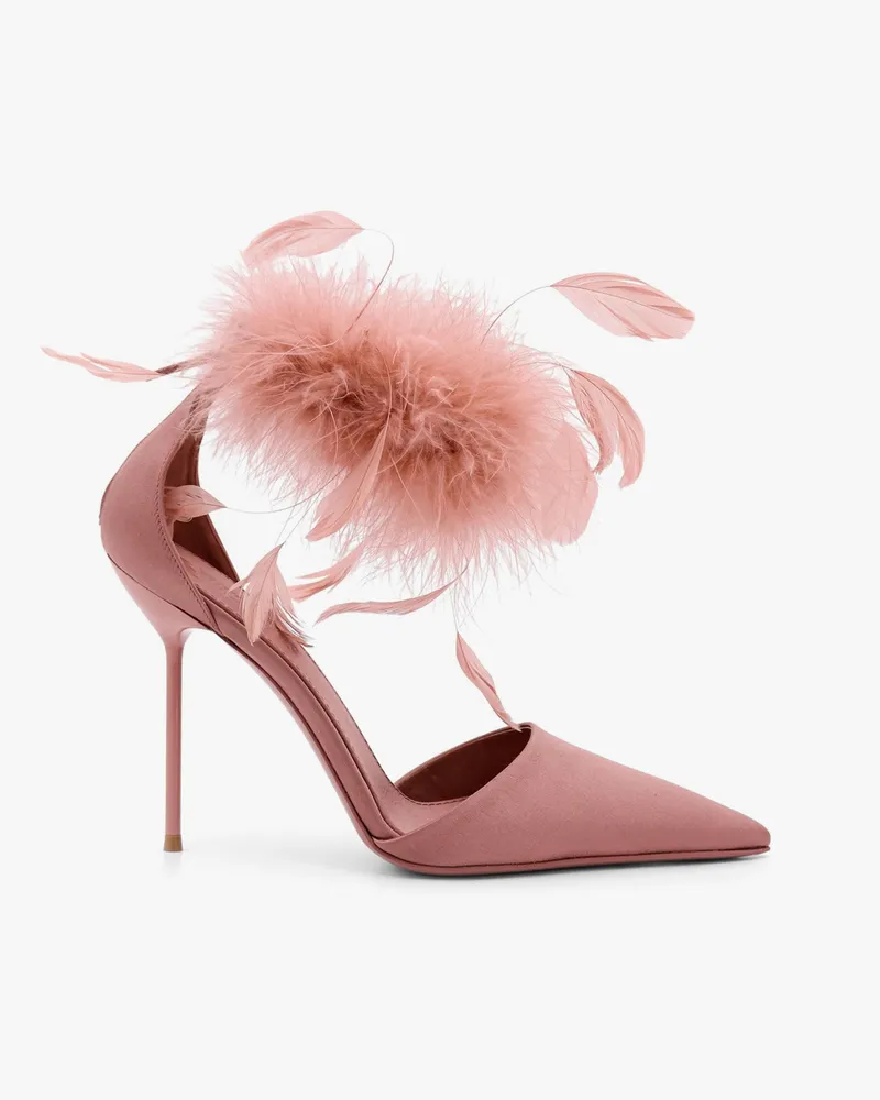 Paris Texas Lidia satin sandals with feather detail -  - gender_Woman Pink