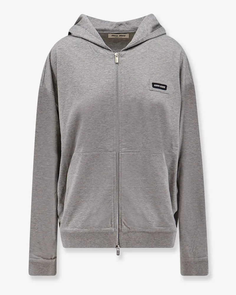 Miu Miu Mélange jersey sweatshirt -  - gender_Woman Grey