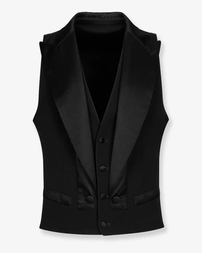 Dolce & Gabbana Single-breasted gabardine vest -  - gender_Man Black