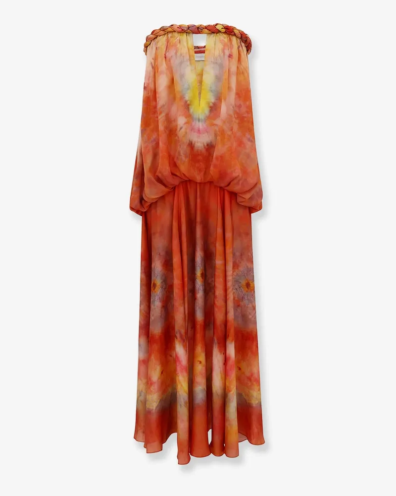 Zimmermann Luna Twist Bandeau Gown silk dress -  - gender_Woman Orange