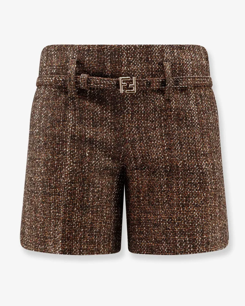 Fendi Alpaca and wool shorts -  - gender_Woman Brown