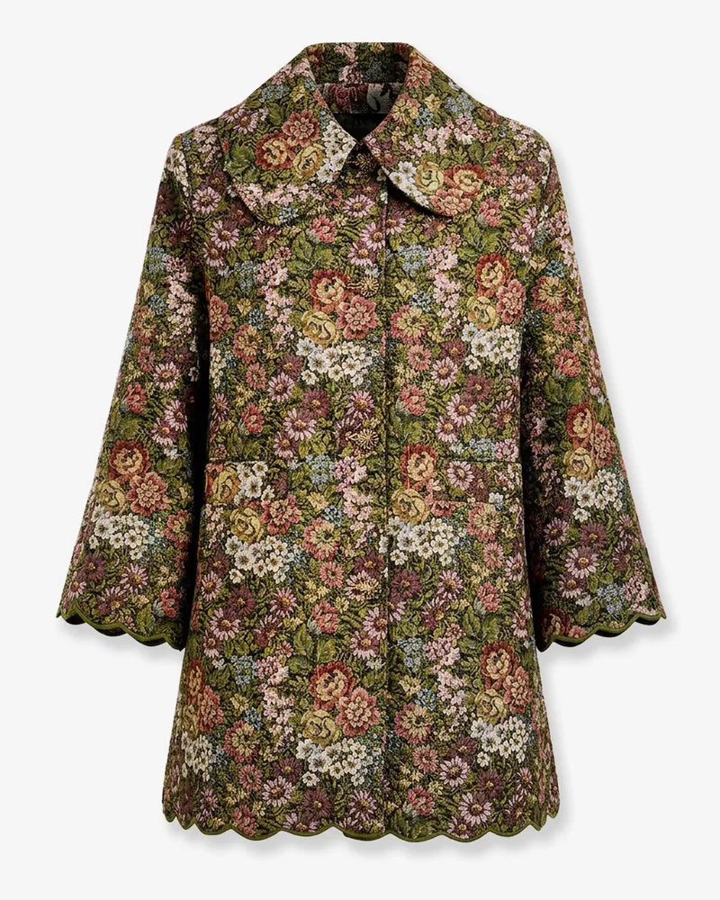 FARM Rio Flower Jacquard Trenchcoat with Logo patch -  - gender_Woman Multicolor