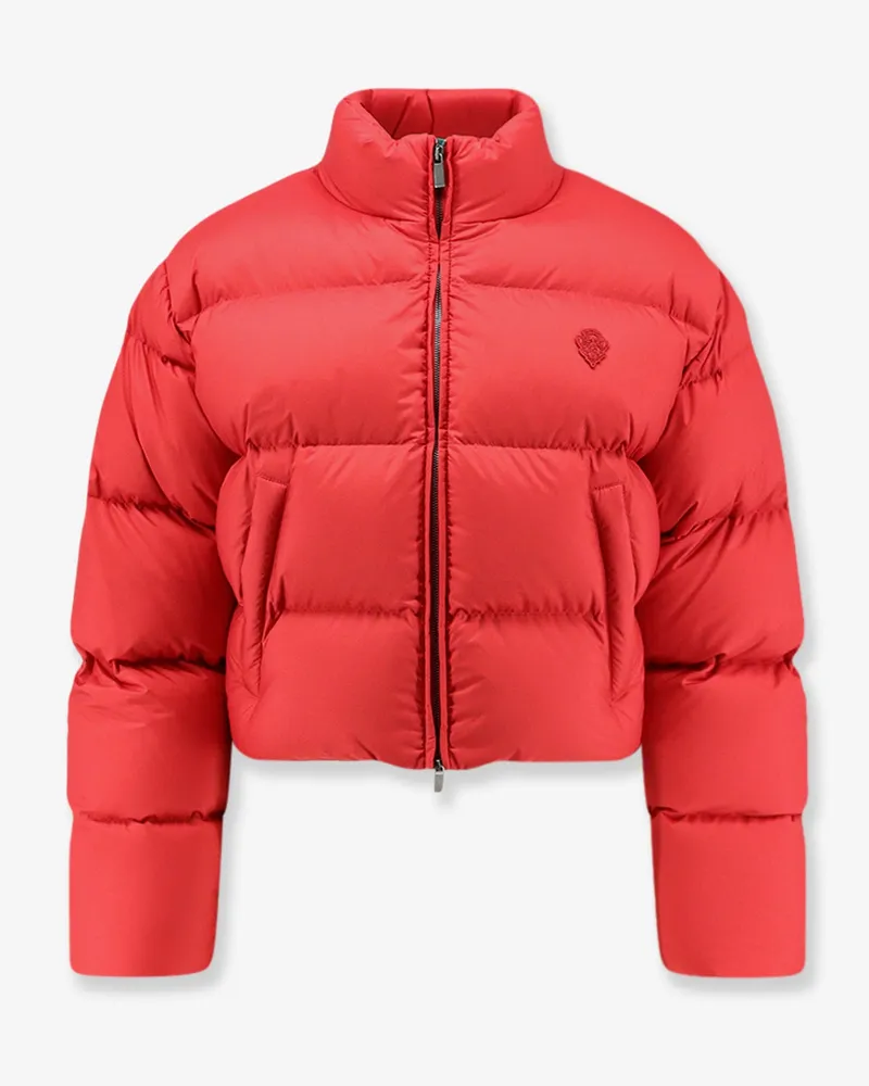 Gucci Crop Fit down jacket with iconic crest -  - gender_Woman Red