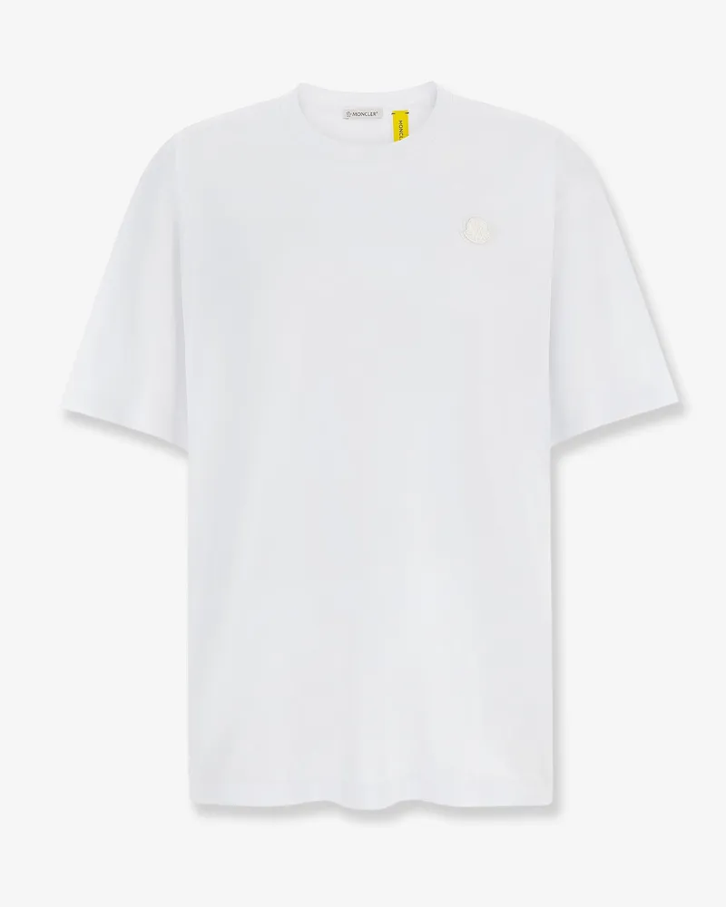 Moncler Cotton t-shirt with logo patch on the front -  - gender_Man White