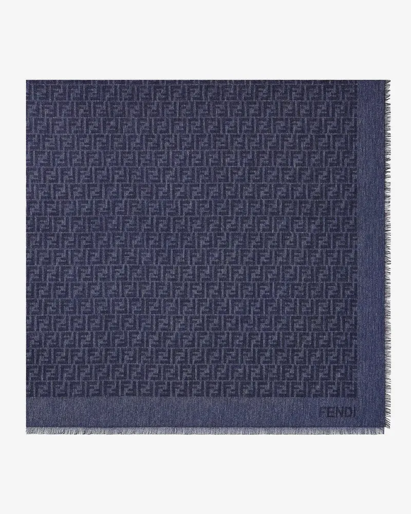 Fendi FF cotton and wool shawl -  - gender_Woman Blue