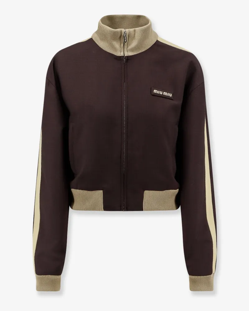 Miu Miu Mohair and virgin wool jacket -  - gender_Woman Brown