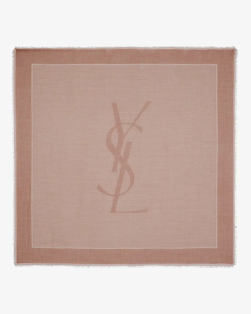 Saint Laurent Cassandre cashmere and silk foulard -  - gender_Woman Beige
