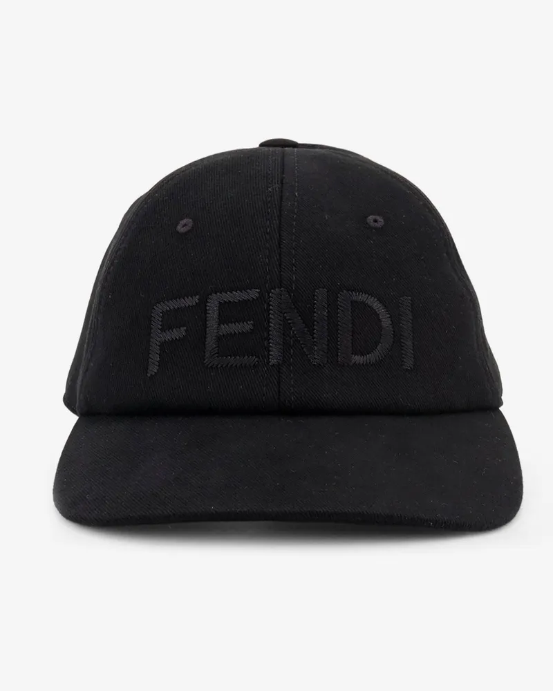 Fendi Stretch cotton Baseball Hat with logo embroidery -  - gender_Man Black