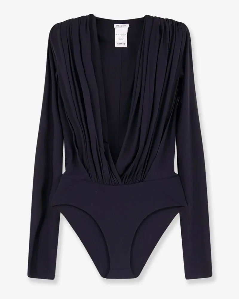 Amazuìn Rasha Sheer stretch jersey bodysuit -  - gender_Woman Black