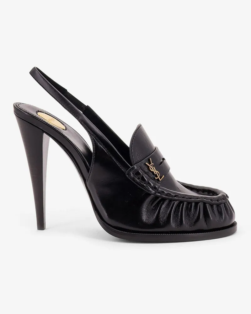 Saint Laurent Le Loafer 110 pumps with metal Cassandre logo -  - gender_Woman Black