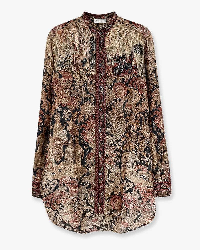 Pierre-Louis Mascia Printed silk shirt -  - gender_Woman Beige