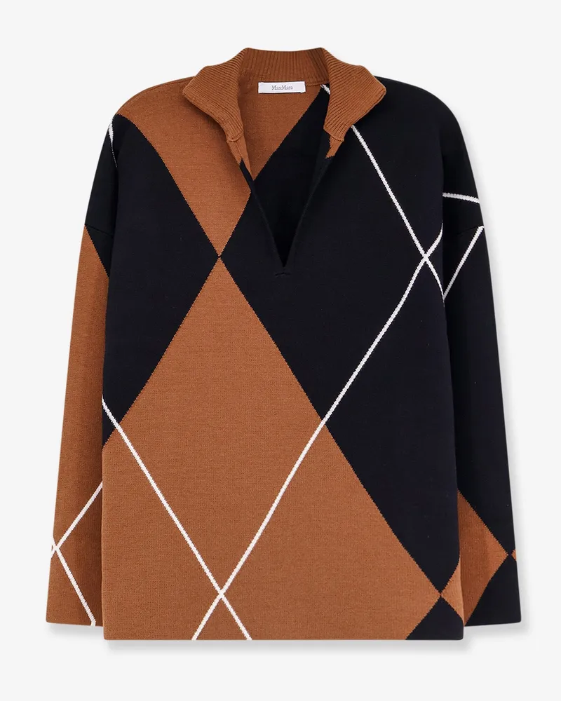 Max Mara Mxmsala argyle pattern virgin wool sweater -  - gender_Woman Brown