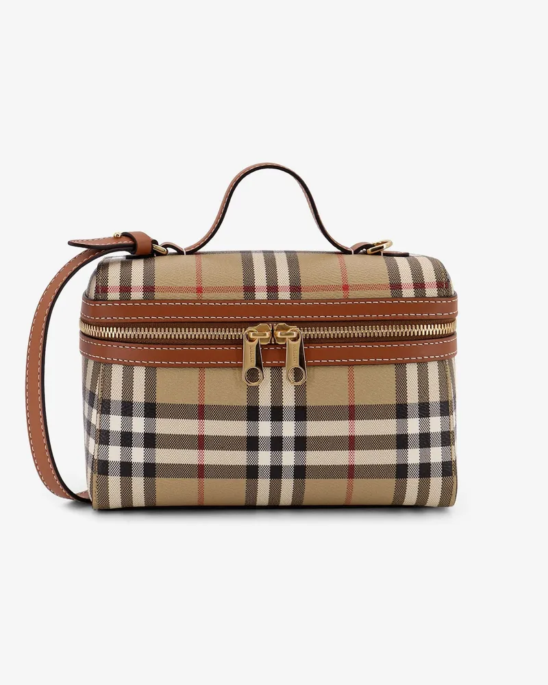 Burberry Vanity Check coated canvas crossbody bag with check pattern -  - gender_Woman Beige