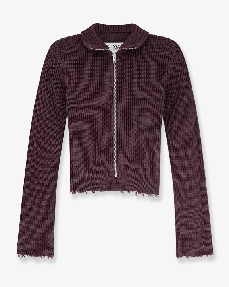Maison Margiela Ribbed cotton cardigan -  - gender_Woman Brown