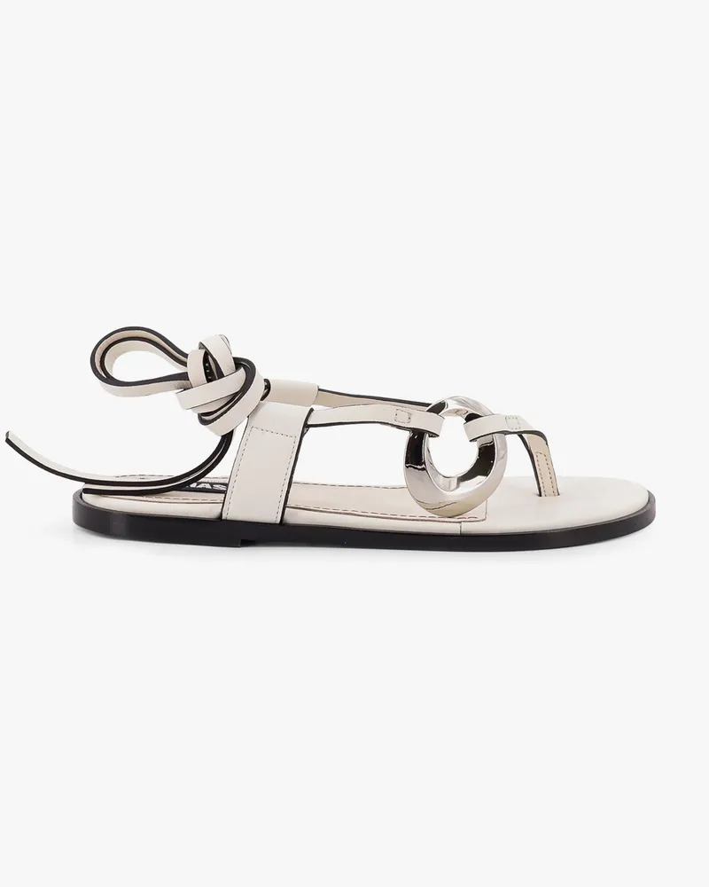 Alohas Morosia leather thong sandals with metal ring -  - gender_Woman White