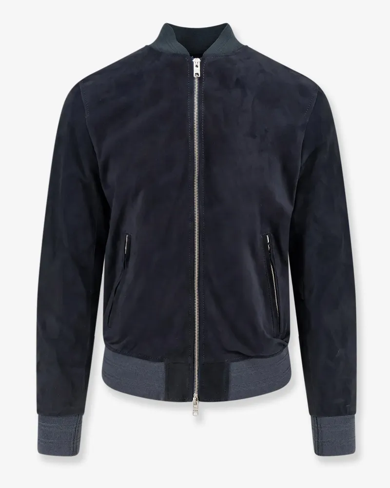 DFOUR Suede Jacket -  - gender_Man Blue