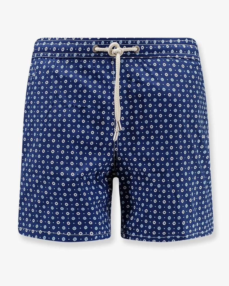 MC2 Saint Barth Nylon swim shorts with all-over micro pattern -  - gender_Man Blue