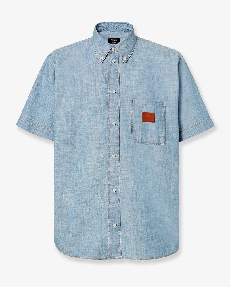 Fendi Cotton shirt with denim effect -  - gender_Man Blue