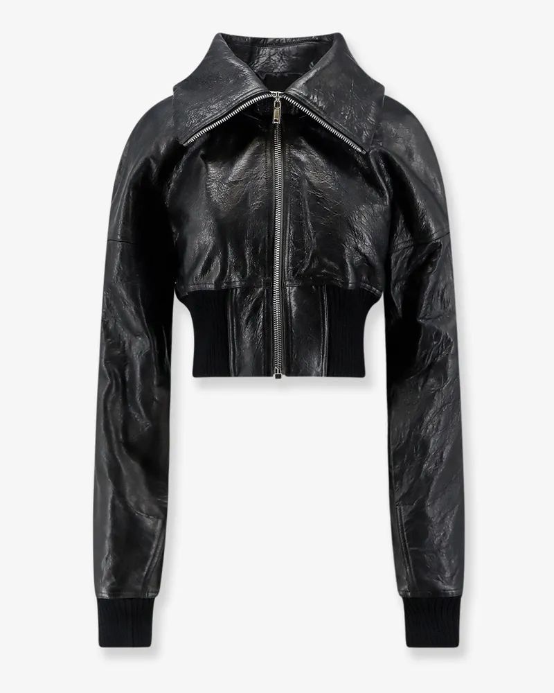 Rick Owens Dracuflight Cropped Leather Jacket -  - gender_Woman Black