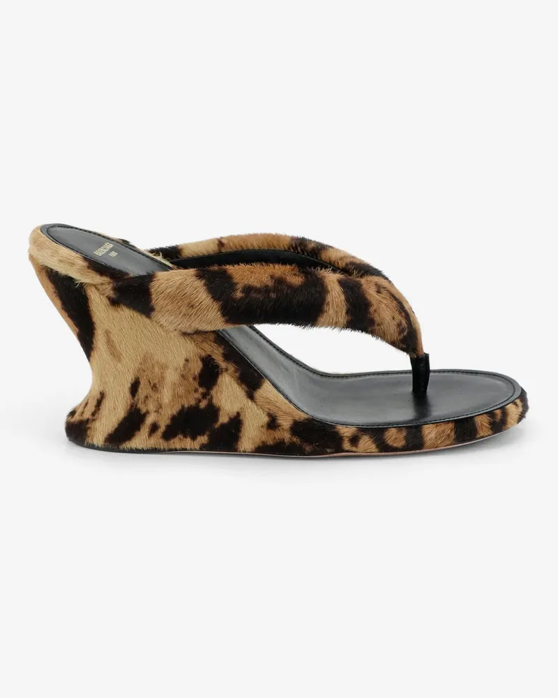 Balenciaga Gaeta flip-flops with ponyskin wedge -  - gender_Woman Animal