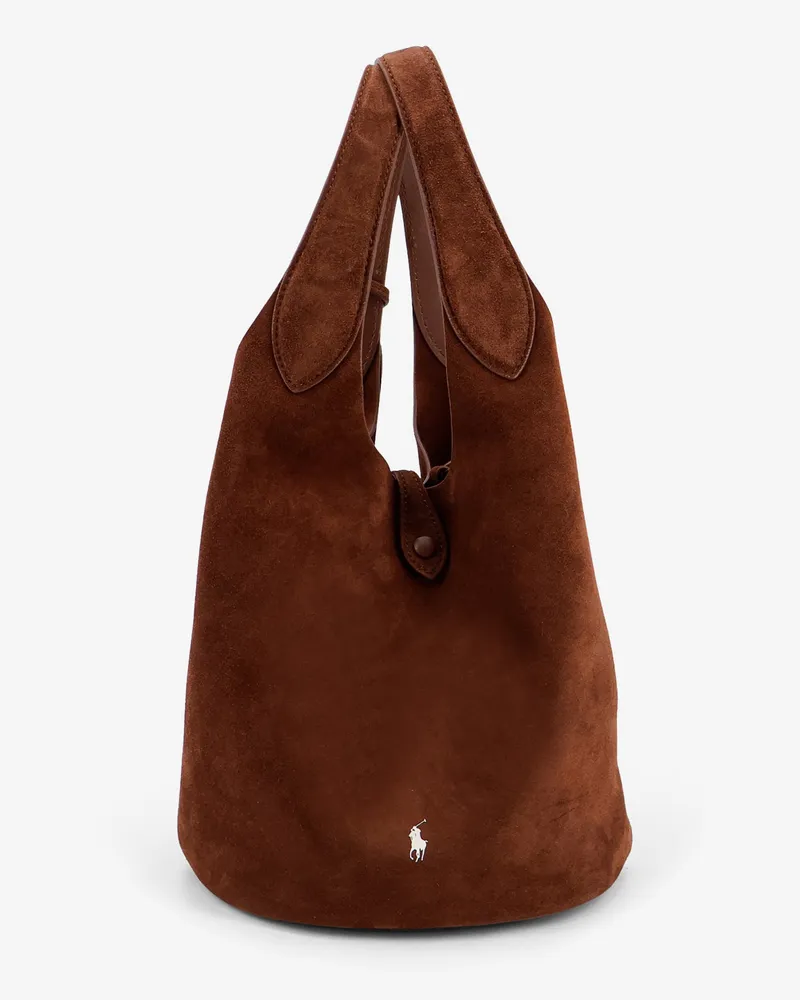 Ralph Lauren Play suede shoulder bag with contrasting logo -  - gender_Woman Brown