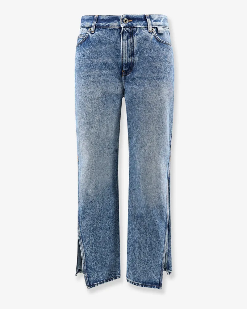 Loewe Paula's Ibiza- Blue denim jeans with side embroidered logo -  - gender_Woman Blue