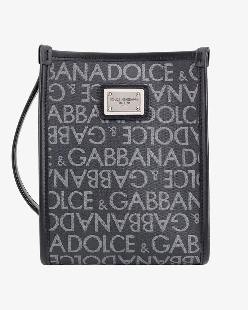 Dolce & Gabbana Shopping shoulder bag with all-over logo motif -  - gender_Man Black