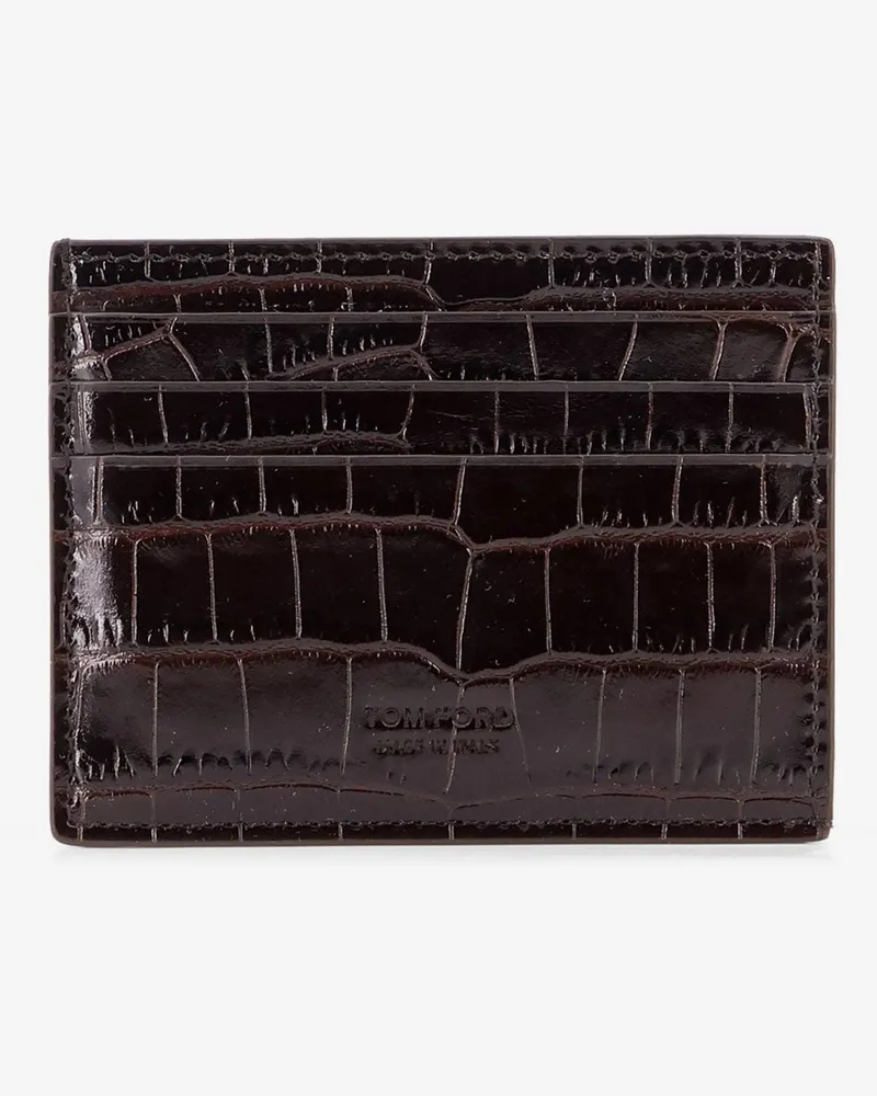 Tom Ford Leather cardholder -  - gender_Man Brown