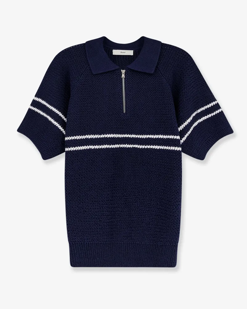 Dunst Half-Zip cotton blend sweater -  - gender_Man Blue