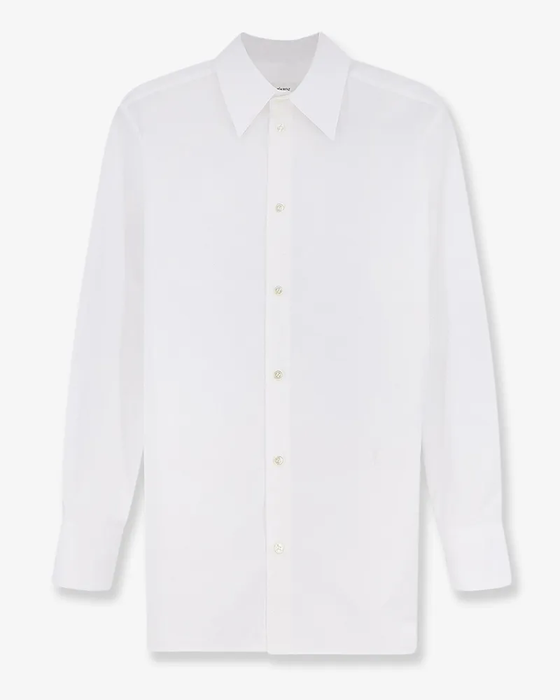Saint Laurent Cotton shirt with Cassandre embroidery -  - gender_Woman White