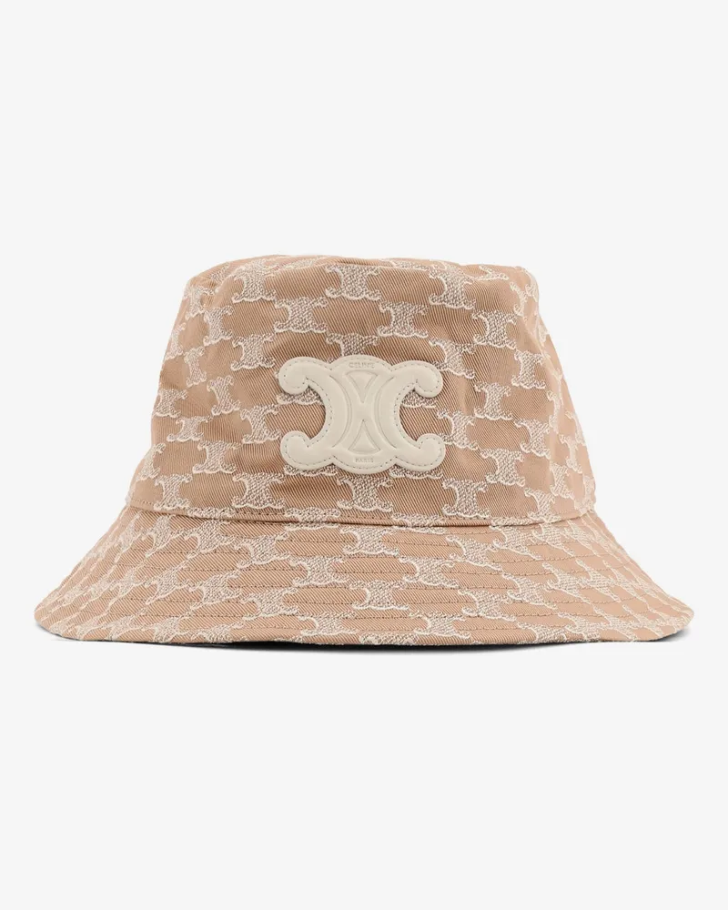 Celine Cotton hat with Triomphe logo all-over -  - gender_Woman Beige