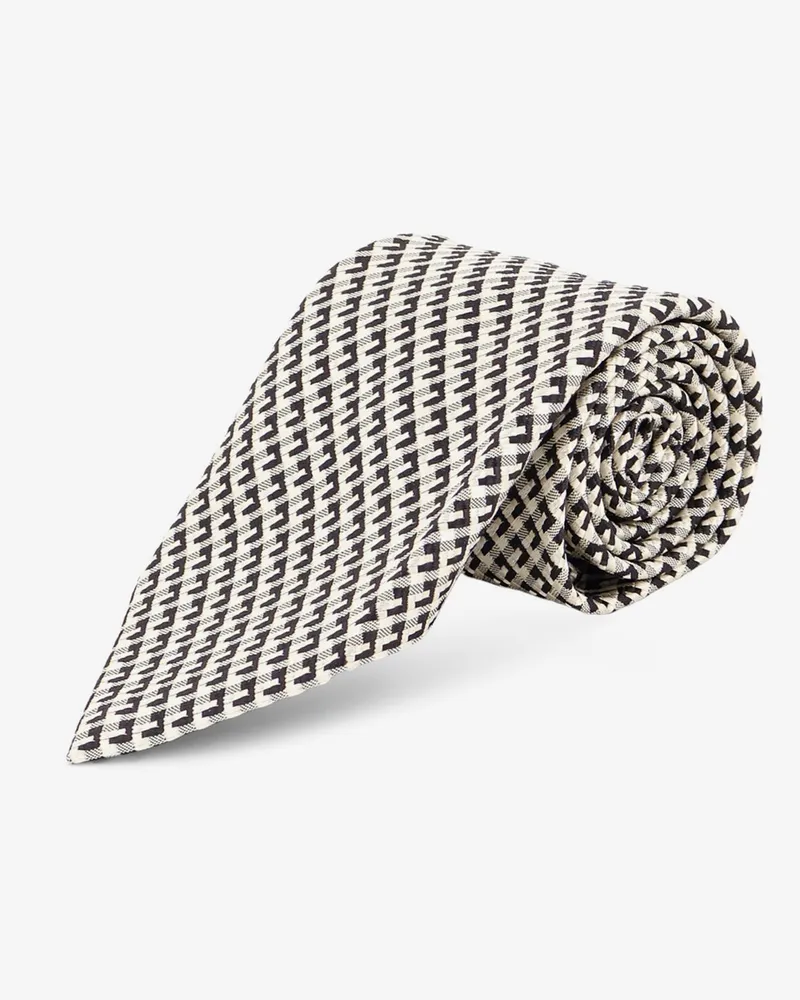 Tom Ford Silk tie with geometric pattern -  - gender_Man Black
