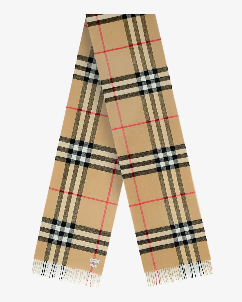 Burberry Cashmere scarf with Giant Check motif -  - gender_Man Beige