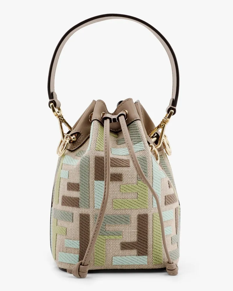 Fendi Mon tresor iconic embossed ff motif embroidered canvas bucket bag -  - gender_Woman 