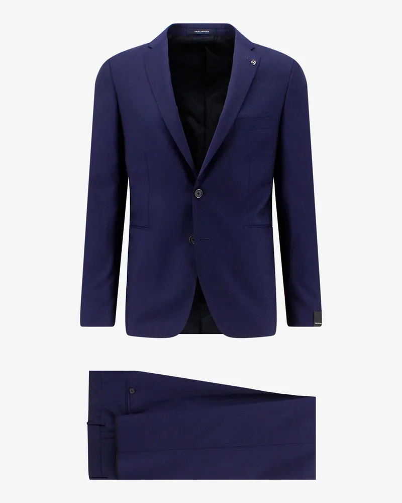 Tagliatore Virgin wool suit with removable iconic brooch -  - gender_Man Blue