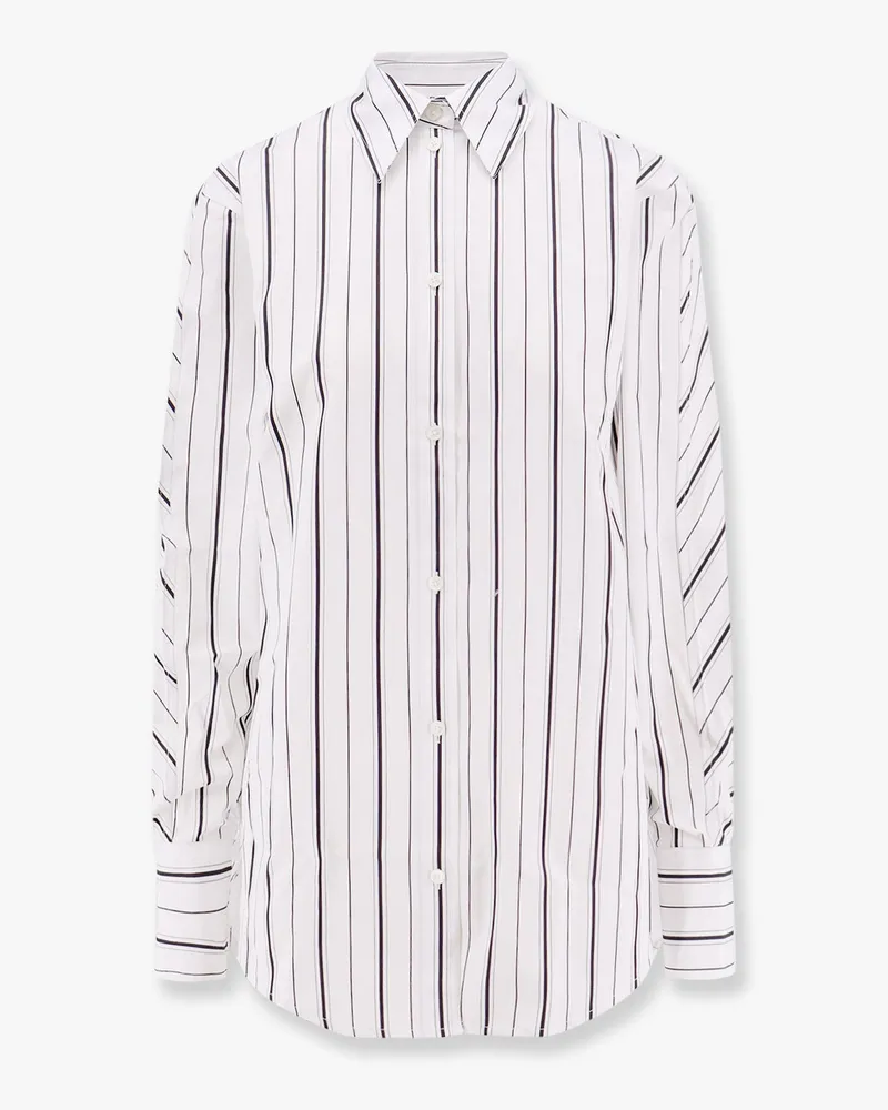 Totême Organic cotton shirt with striped motif -  - gender_Woman White