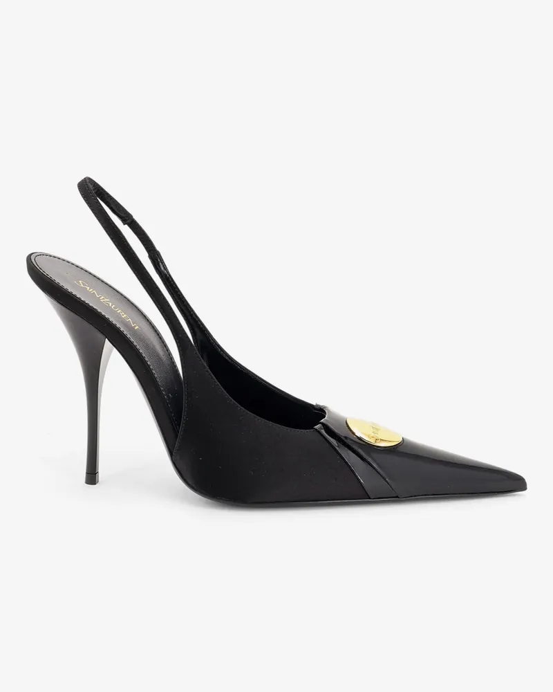 Saint Laurent Louis patent leather pumps with logo tag -  - gender_Woman Black