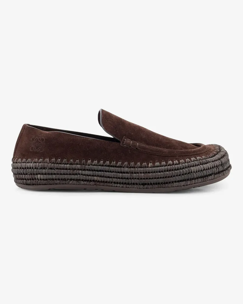 Loewe Rio suede and raffia loafers -  - gender_Man Brown