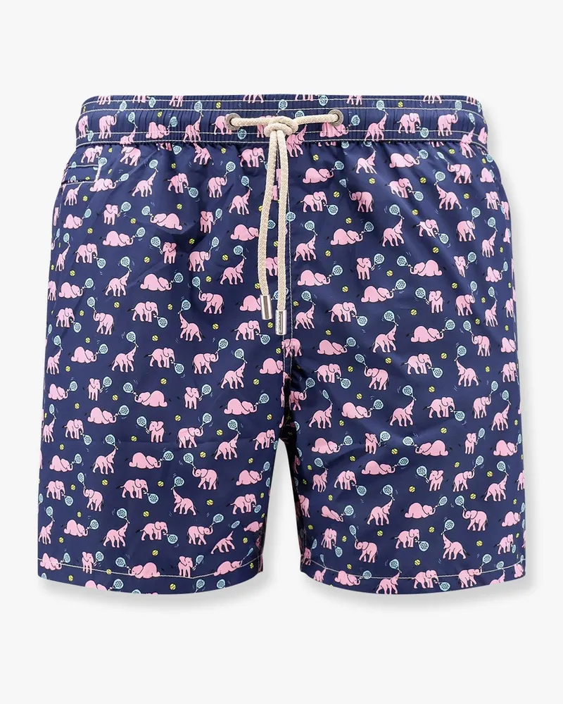 MC2 Saint Barth Recycled nylon swim trunk with padel elephant print -  - gender_Man 