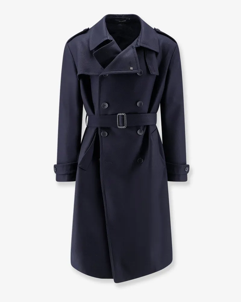 Tagliatore Water Repellent virgin wool trench coat -  - gender_Man Blue