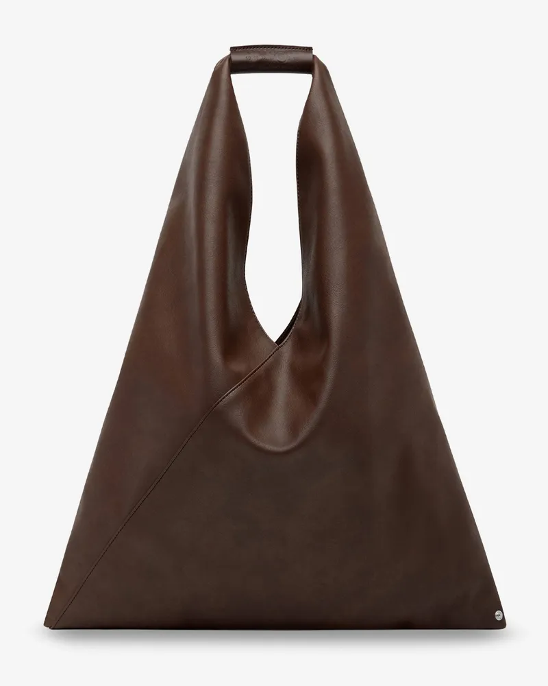 Maison Margiela Japanese triangular-shaped synthetic leather tote bag -  - gender_Woman Brown