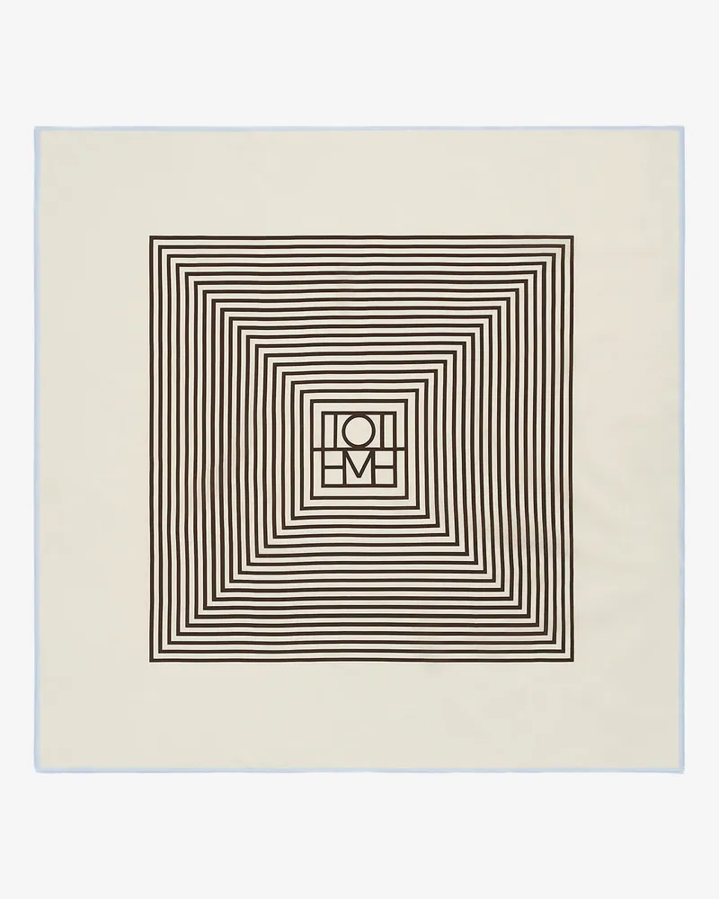 Totême Centered Monogram silk foulard -  - gender_Woman Beige