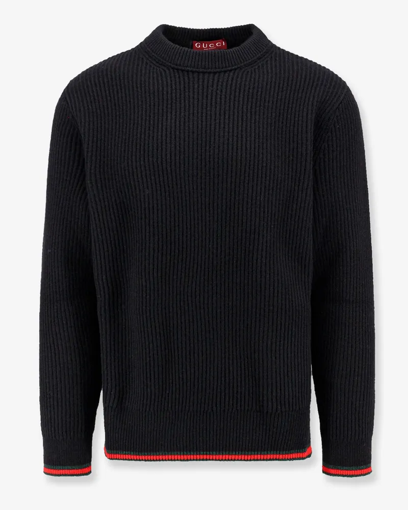 Gucci Ribbed wool and cashmere sweater -  - gender_Man Black