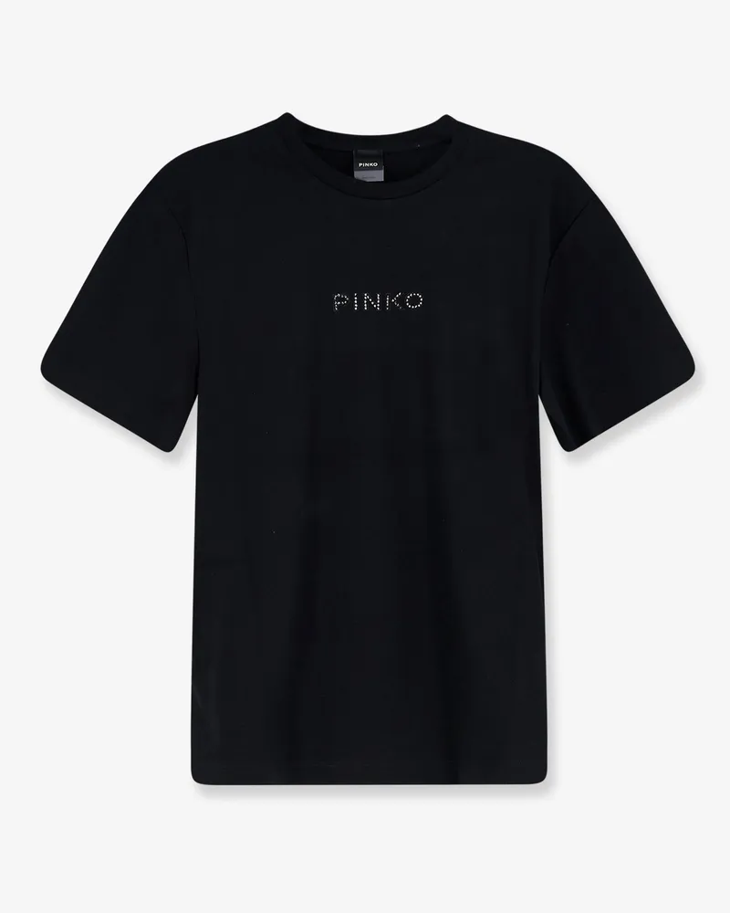Pinko Cotton T-shirt with front lettering logo -  - gender_Woman Black