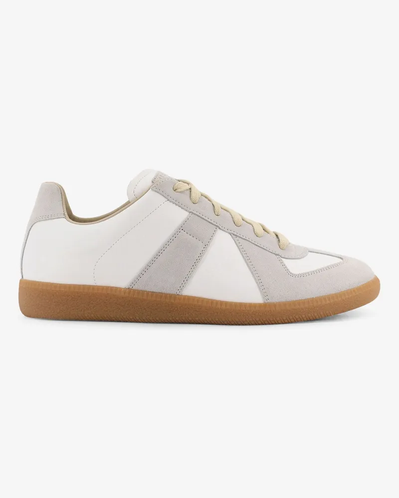 Maison Margiela Replica leather and suede low-top sneakers -  - gender_Man White