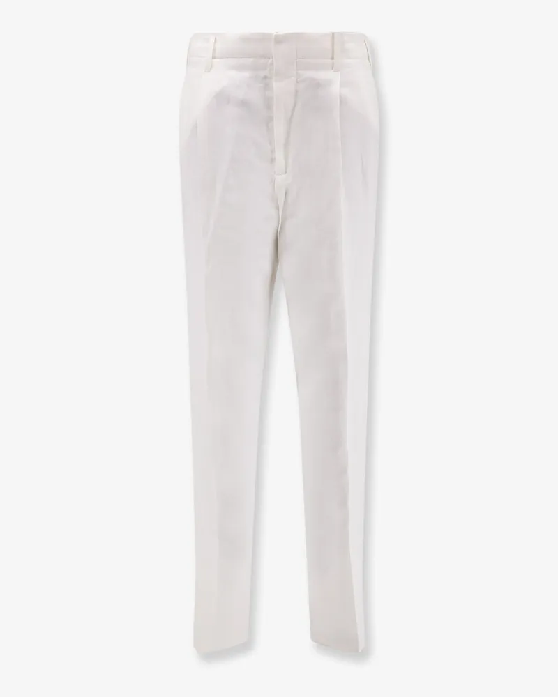 Brunello Cucinelli Linen and cotton trousers -  - gender_Man White