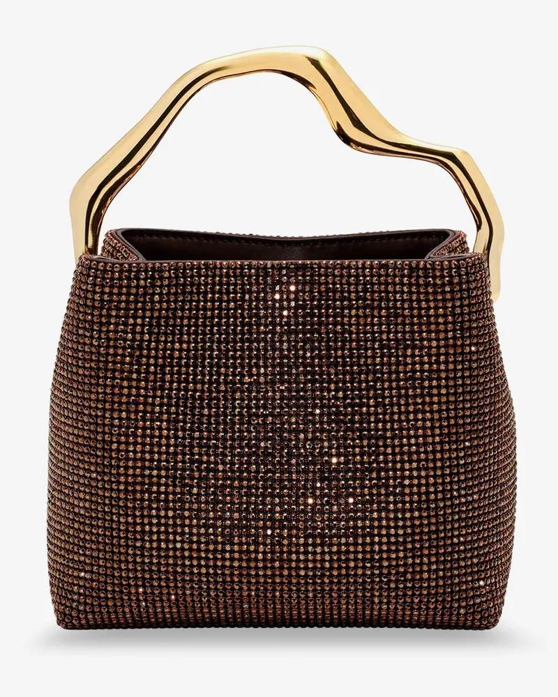 Cult Gaia Solene Mini handbag with all-over crystals -  - gender_Woman Brown