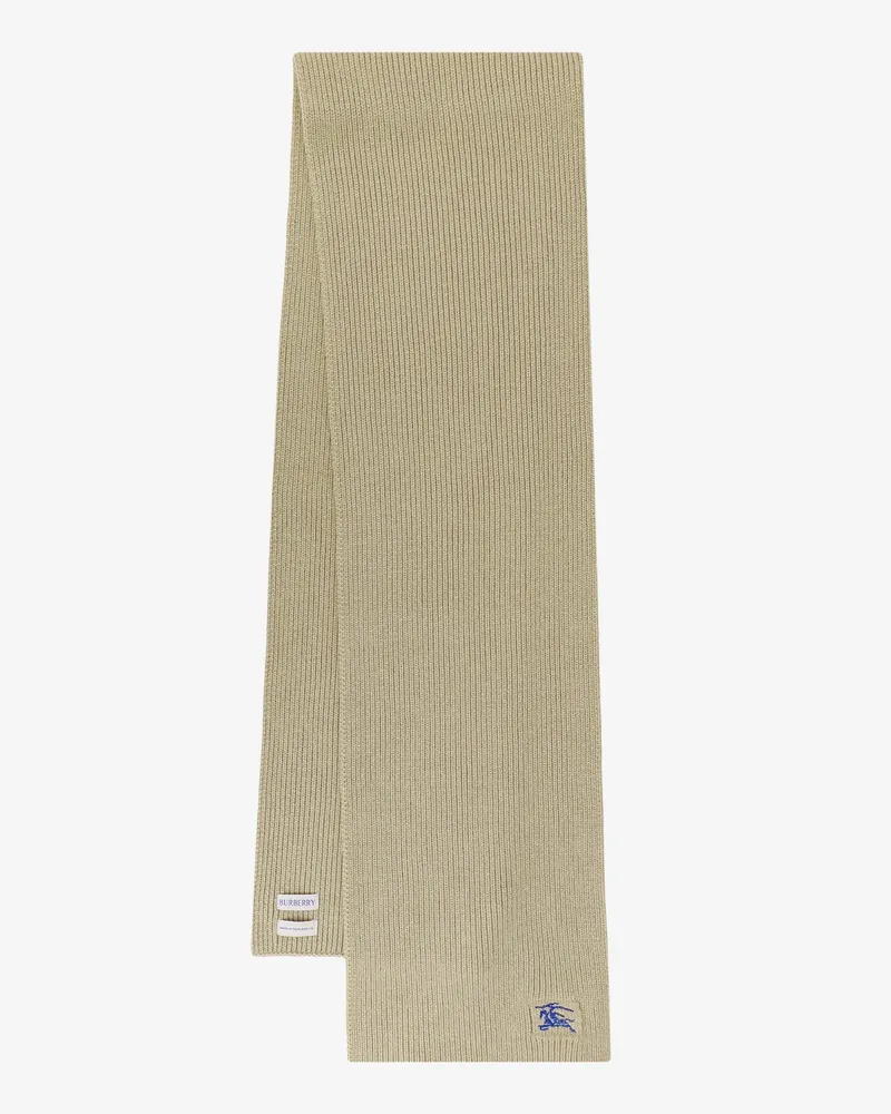 Burberry Cashmere scarf with iconic embroidery -  - gender_Man Green