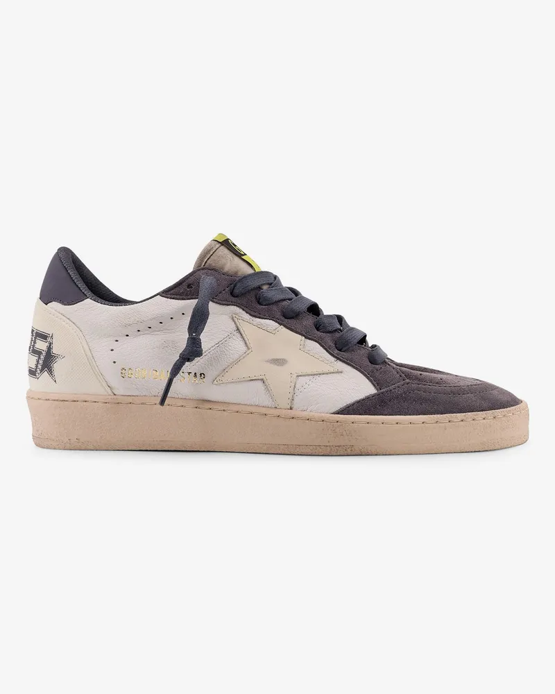 Golden Goose Ballstar leather sneakers and suede with side logo -  - gender_Man Grey